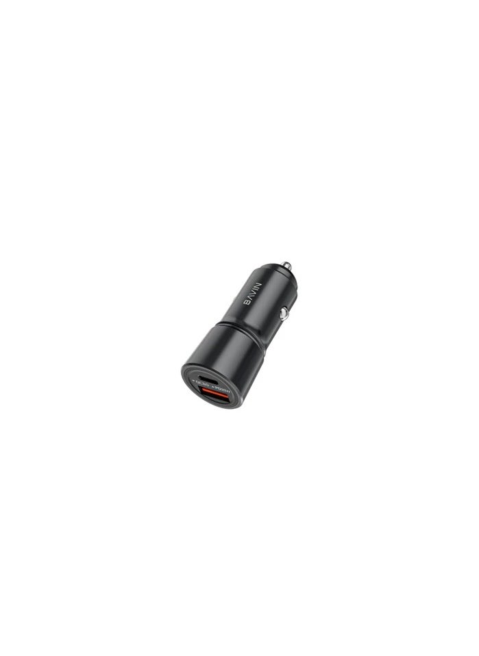 بافين - شاحن سيارة BAVIN PC920 20W PD للشحن السريع ومنفذ USB مزدوج ومنفذ Type-C متوافق على نطاق واسع مع سلسلة iPhone 15 - Image 1