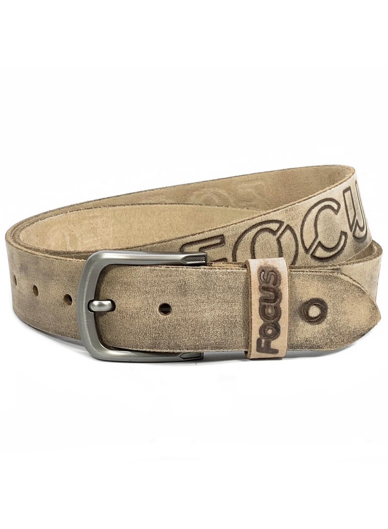 Focus Natural Leather Belt for Men | Real Leather Belt Men | Men’s Leather Belt with No Added Colors | Casual Belt, Party Wear Men's Belt with Gift Box - Image 1