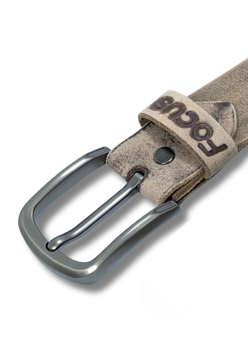 Focus Natural Leather Belt for Men | Real Leather Belt Men | Men’s Leather Belt with No Added Colors | Casual Belt, Party Wear Men's Belt with Gift Box - Image 3