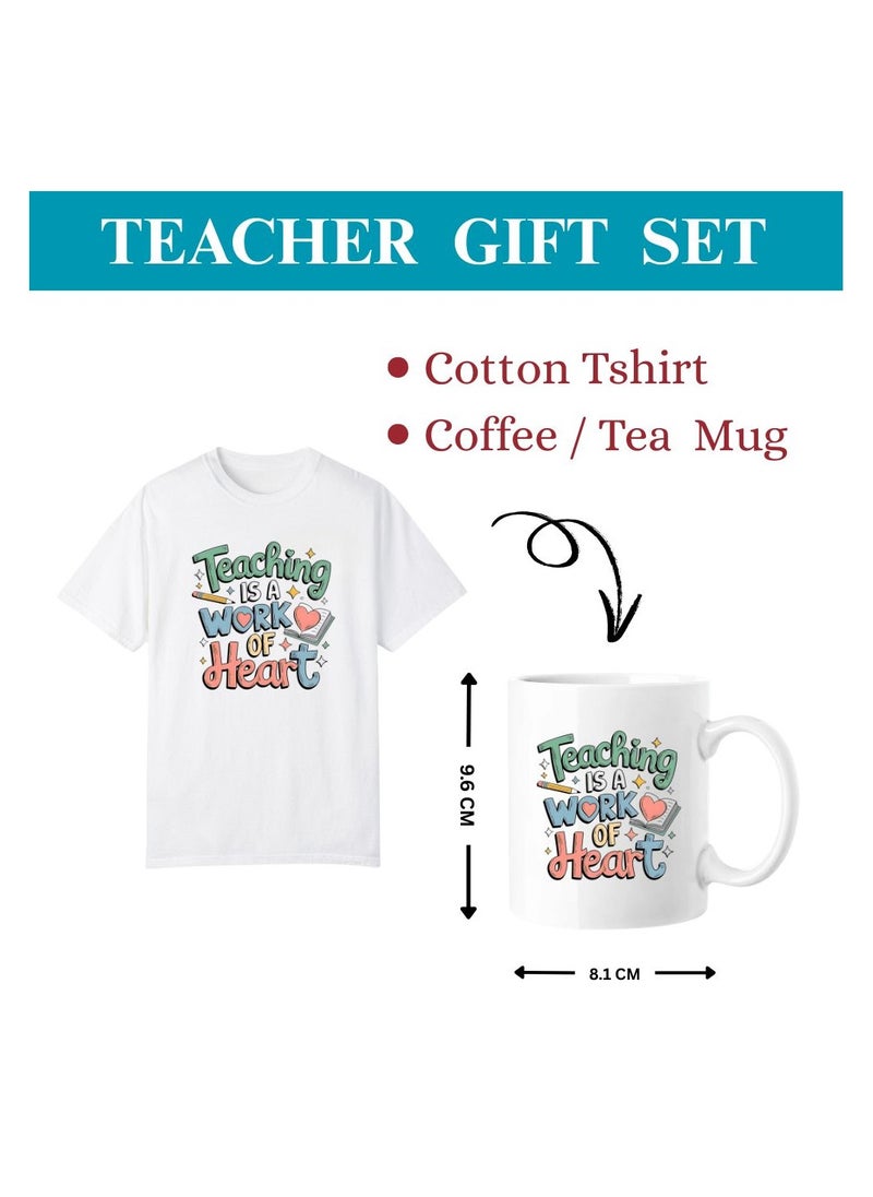 PRINTSHOP4ME - Teachers Day T-Shirt And Ceramic Coffee Mug Combo–Thoughtful Gift Set For Teachers–Ideal For Women Educators–Appreciation Gift For Teacher’s Day,End Of Year Or Back To School - Image 1