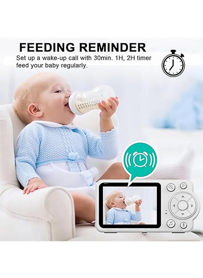 Video Baby Monitor with Camera and Audio,No WiFi Baby Camera Monitor with VOX Mode,2.8” Display,Infrared Night Vision,Two-Way Audio,Temperature Sensor and Lullabies,2600mAh Battery Life