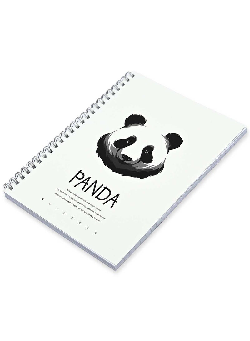 FIS Pack Of 5 Spiral Soft Cover Notebook, 96 Sheets A5 Panda Design 7 -FSNBSSCA596-PAN7 - Image 1