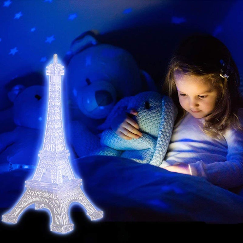 🏠 أربعة قطع مصابيح ليلية على إيفل إضاءة ليد إبداعية للمكتب لون أبيض - Image 1