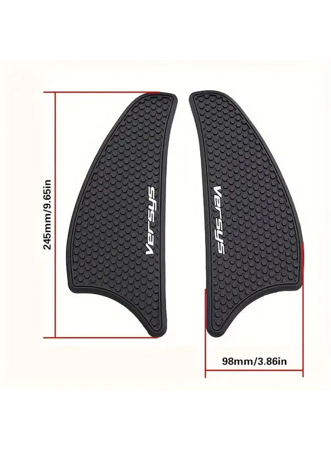 Motorcycle Tank Pads Anti Slip Protector Stickers 1 Set Black - Image 2