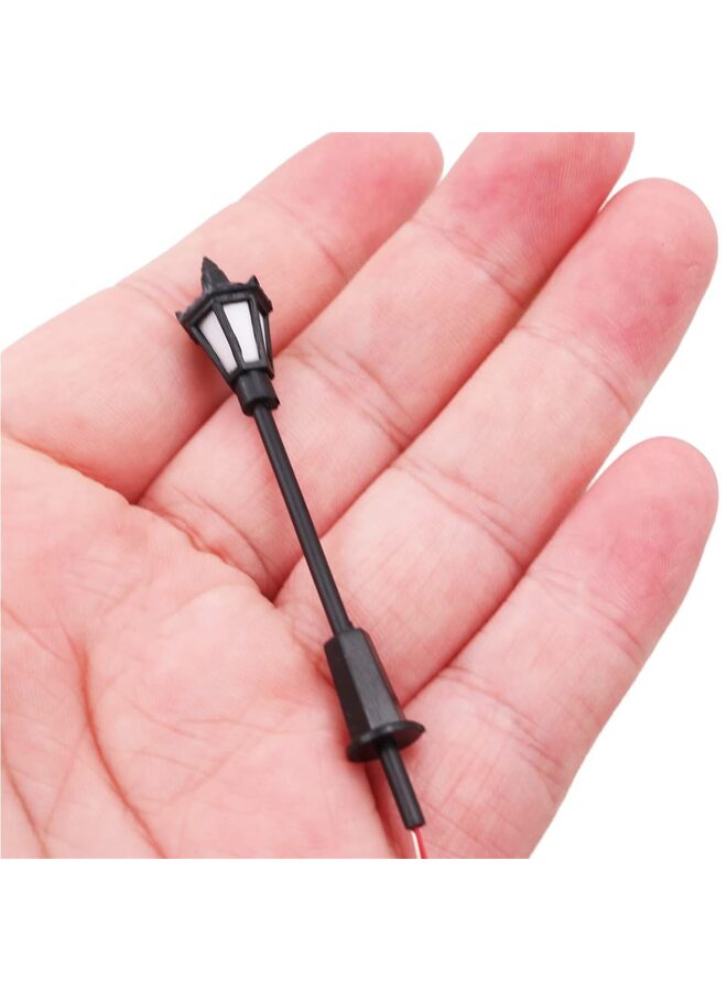 6 قطع من مصابيح أعمدة الإنارة للسكك الحديدية النموذجية، مصابيح الشوارع، مصابيح LED مقاس 2.6 بوصة، مصابيح الشوارع المصغرة لبيت الدمية، مصابيح الشوارع الصغيرة، مصابيح الأعمدة، فانوس الممرات، ملحقات المناظر الطبيعية الصغيرة (ب) - Image 2