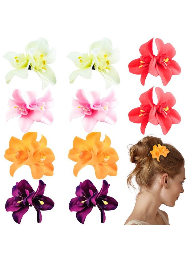 DonLeeving 10 PCS Bohemian Flower Hairpin Artificial Flower Hair Clip Hawaiian Hibiscus Plumeria Hairpin for Seaside Holiday Bridal Hair Accessories Bobby Pins Headwear for Woman Girl Lady  - Image 1