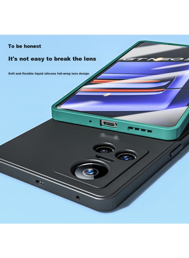 Hotfire Phone Case For Realme Gt Neo 3, Protective Cover With Shockproof Silicone, Upgraded Camera Protection, Full Coverage For Men And Women - Midnight Black - Image 2