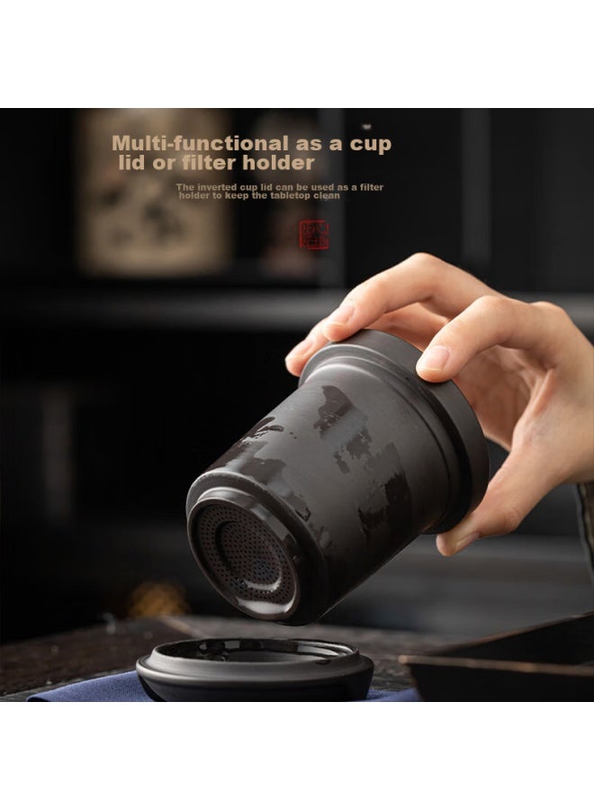 Mengting Portable Zisha Tea Set Travel Tea Brewing Kit With Tea Infuser Pot, Tea-water Separation, One Pot Six Cups, Kung Fu Quick Cup - Image 4
