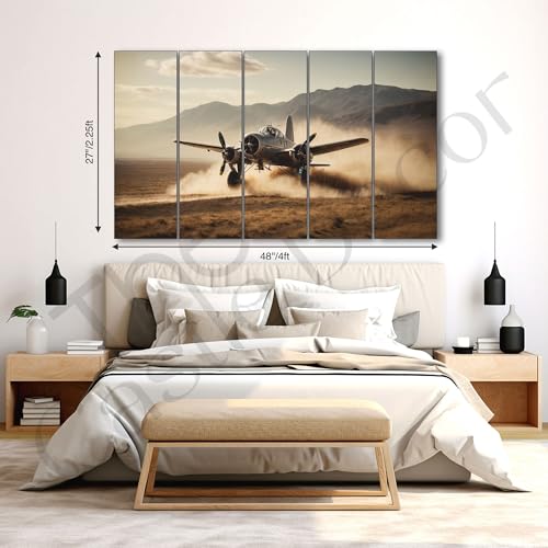 The Castle Decor Aviation art painting with frame Big Size 27x48 Wall art for living room,Bedroom,Drawing room,Hotels-Wooden Framed-302 - Image 3