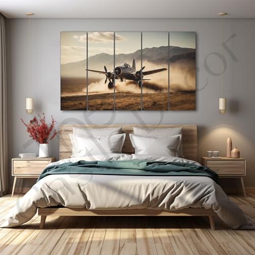 The Castle Decor Aviation art painting with frame Big Size 27x48 Wall art for living room,Bedroom,Drawing room,Hotels-Wooden Framed-302 - Image 1
