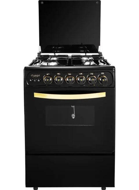 بوتاجاز 4 شعله من جلوبال الكترونكس  55أجناب أسود - سطح أسود