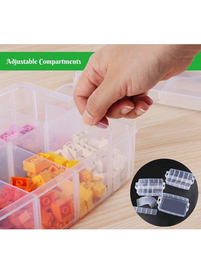 COOFANDY Craft Storage Box with Compartments, 3 Layer with 30 Sections Transparent Stackable Plastic Box Organizer with Handle, Practical Sorting Box for Crafts, Jewelry, Toy (transparent) - Image 3
