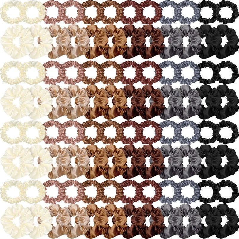 96 Pieces Satin Scrunchies Hair Tie Bulk Silk Elastic Ponytail Holders Ropes Comfortable Hair Bands Accessories for Girls Women Teens Birthday GiftColorful