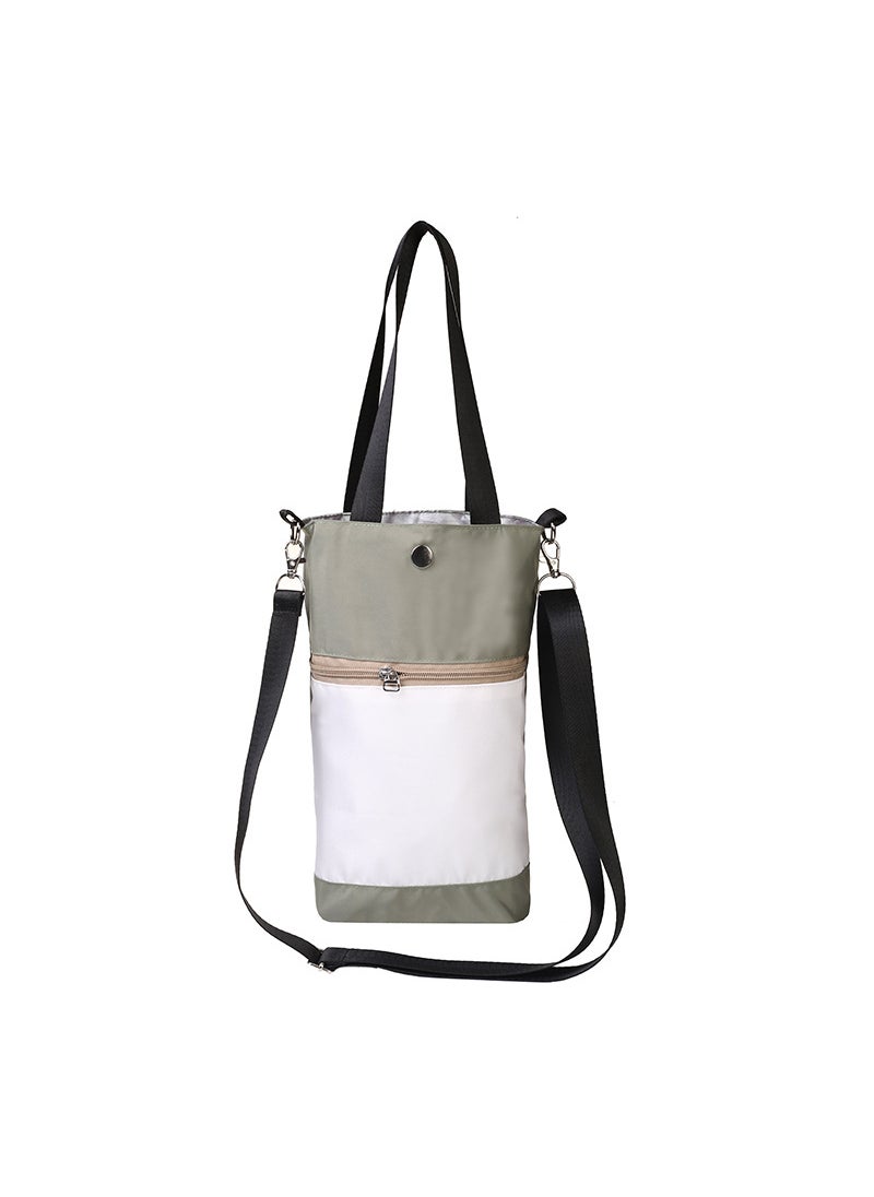 Generic - Portable Insulated Bottle Sleeve with Strap Green and white stitching (height 30 * width 20 * bottom 6CM) - Image 1