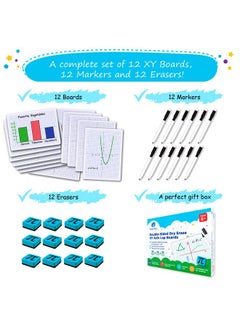 Simply magic 12 Pack Double-Sided Dry Erase Graph Lap Boards - Class Set Of Individual Classroom Whiteboards For Students, Xy Axis Graphing Lap Boards - Math Teacher Supplies For Classroom - 12''X9''  - Image 3
