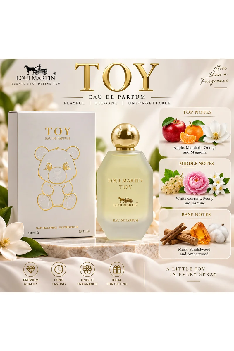 Loui Martin TOY Eau de Parfum 100ml – Fruity Floral Fragrance with Apple, Peony & Jasmine