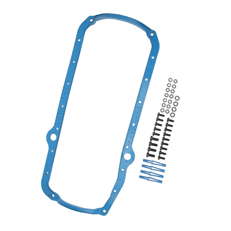Engine Oil Pan Gasket Set: OS34510T Steel Core Rubber Material - Durable Perfect Fit for Chevy SBC 305 350 327 Engine 1955-1985 Replacement - Image 1