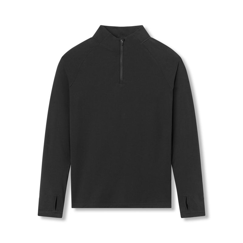 Sports Fitness Tight Men'S Quick-Drying Half-Zipper Solid Color Workout High Elastic Compression Long Sleeve Top - Image 1