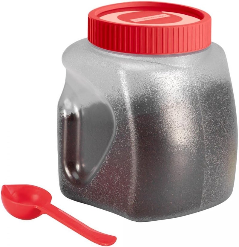 Tribello LARGE 22 OZ Ground Coffee Container For Coffee Beans, Plastic Jar With Screw On Lid For Dry Food Sugar, Flour, Coffee Grounds Container Storage With Scoop - Easy Grip - BPA Free - Image 1