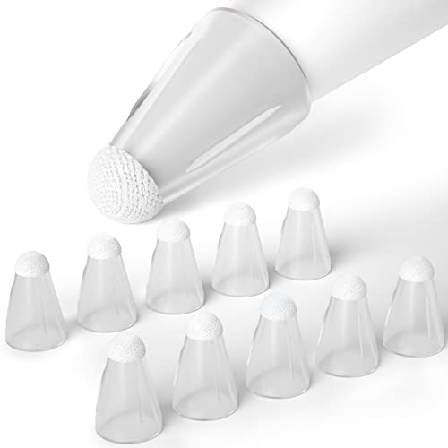 Joosko Compatible with Apple Pencil Tips Cover Case, Silicone Fber Nib Case [10 Pack], Noiseless Non-Slip Silicone Fiber Nib Cap Case for Apple Pencil 2 Generation /1st Gen. (Transparent) - Image 1