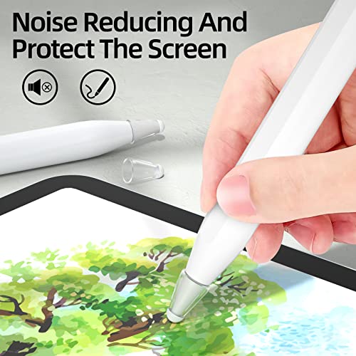 Joosko Compatible with Apple Pencil Tips Cover Case, Silicone Fber Nib Case [10 Pack], Noiseless Non-Slip Silicone Fiber Nib Cap Case for Apple Pencil 2 Generation /1st Gen. (Transparent) - Image 2