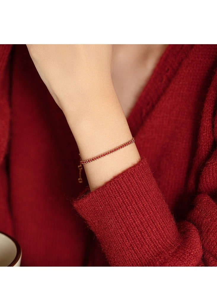 Redline French Red String Bracelet High-Quality Bohemian Style Couple Bracelet - Image 2