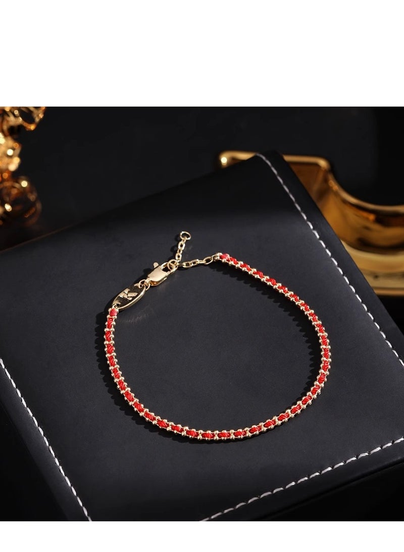 Redline French Red String Bracelet High-Quality Bohemian Style Couple Bracelet - Image 4