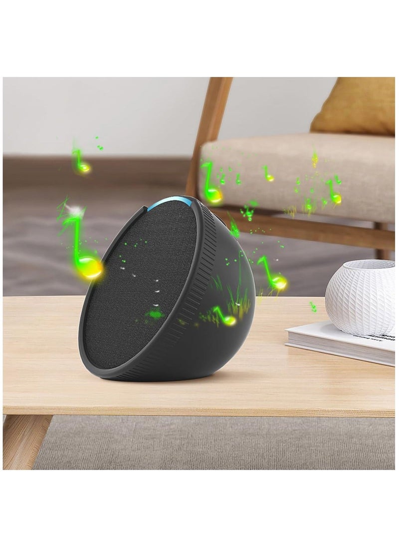 Speaker Cover, Silicone Audio Box Cover Case Waterproof Speaker Protective Sleeve Shockproof Anti Drop Accessories for Echo Pop, black - Image 2