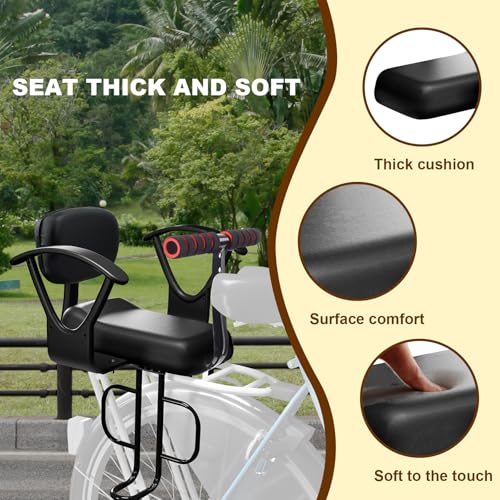 OUSEXI Rear Child Bike Seat,Kids Seat for Adult Bike, Toddlers Rear Mount Bike seat Design for Children Aged 2 to 8 Years Old, Rear Frame Mounted Baby Bike Seats Kids Safety (Black) - Image 5