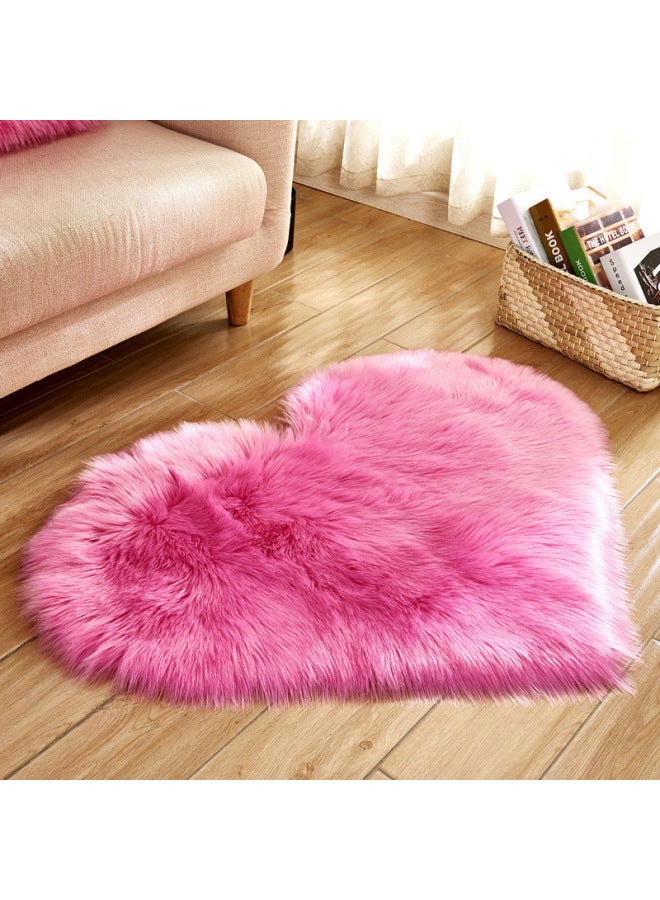 Heart Shaped Plush Anti-Slip Floor Mat, 2 Pack Wool-Like Cozy Soft Home Decor Carpet for Living Room Bedroom Indoor Use - Image 2