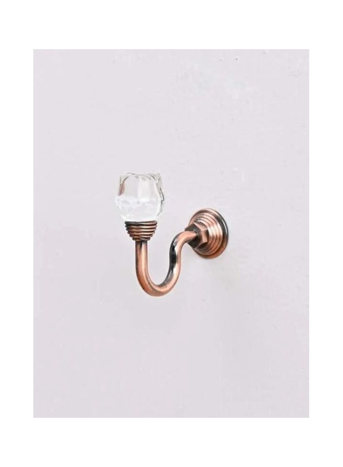 Zeenah Furniture 2 Pieces Clear Crystal Rose Flower Wall Mounted Curtain Holdbacks Hooks Tassel Curtain Hook - Image 1