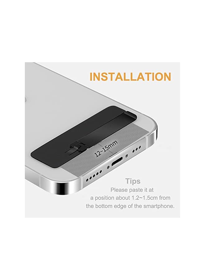 Ammy Phone Kicktand for Desk,3 Pcs Ultrathin Foldable Adhesive Phone Mount Vertica/Horizontal Holder Accessories for Phone 13 12 Pro Max Mini 11 Xr 8 Plus SE, Switch, Android Smartphone - Image 2