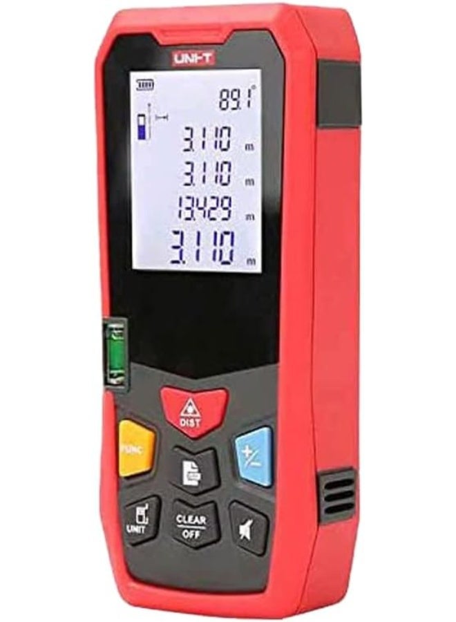 UNI-T متر مسافة ليزر بالأشعة تحت الحمراء عالي الدقة Uni-T 100 مسطرة رقمية مع مستوى مادي وإلكتروني متعدد الوظائف محترف باللون الأحمر Lm100 - Image 2