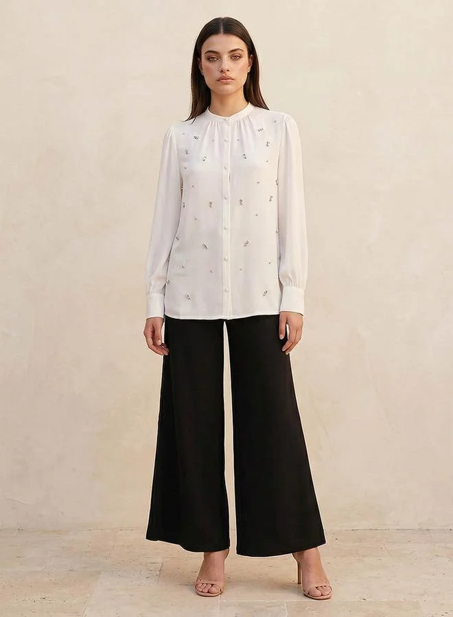 Iconic WHITE Iconic Top Embellished for Women | Best Price UAE