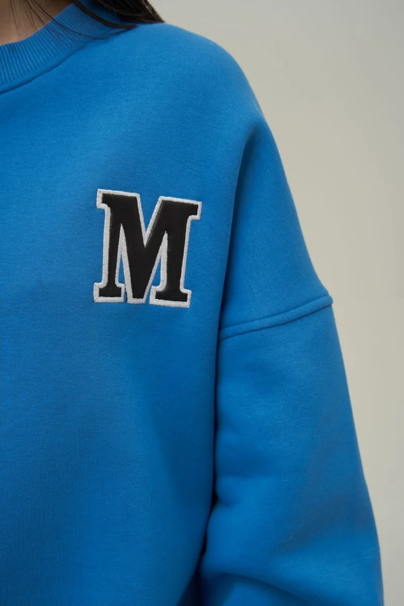 Mai Collection Venera Blue Oversize Sweatshirt