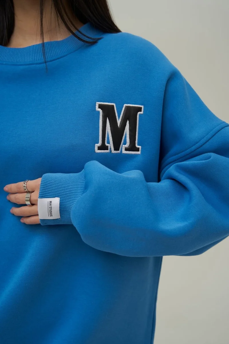 Mai Collection Venera Blue Oversize Sweatshirt