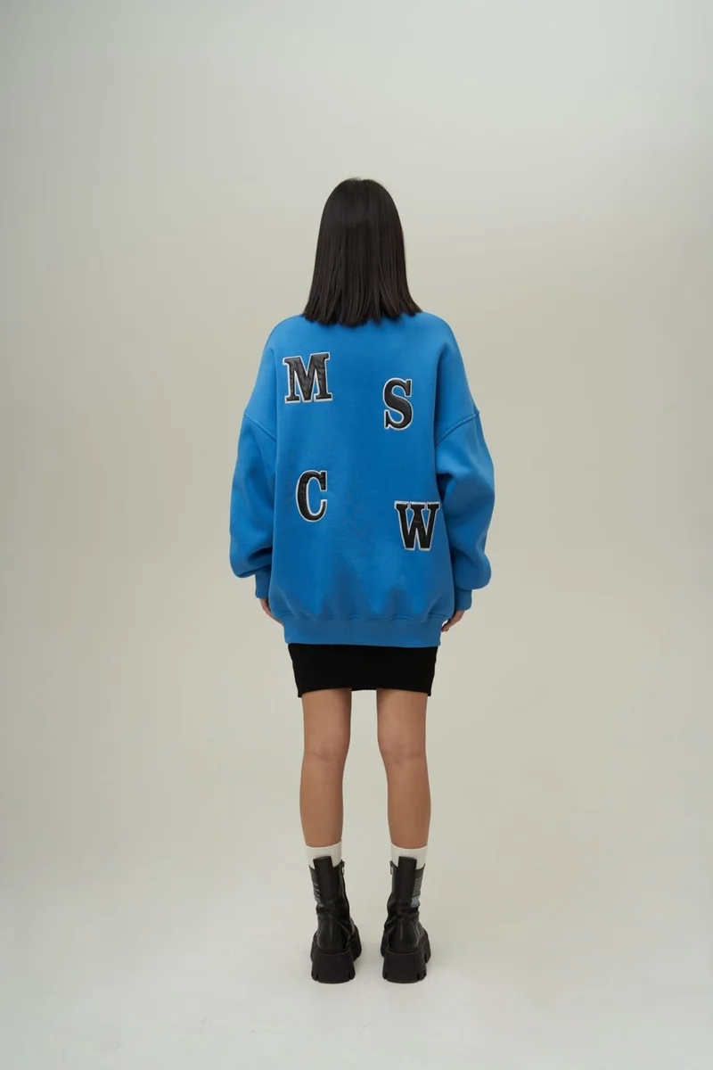 Mai Collection Venera Blue Oversize Sweatshirt