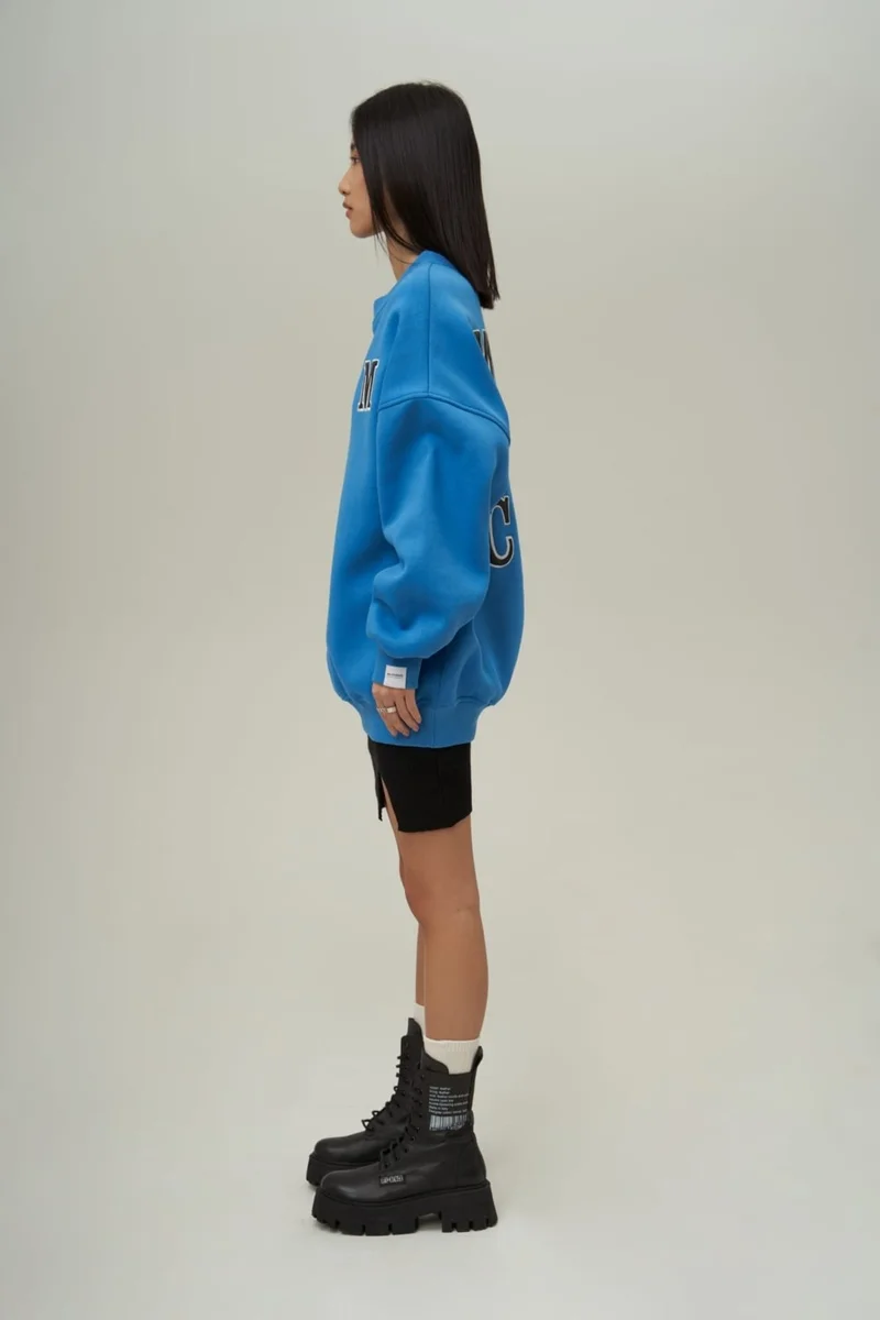 Mai Collection Venera Blue Oversize Sweatshirt