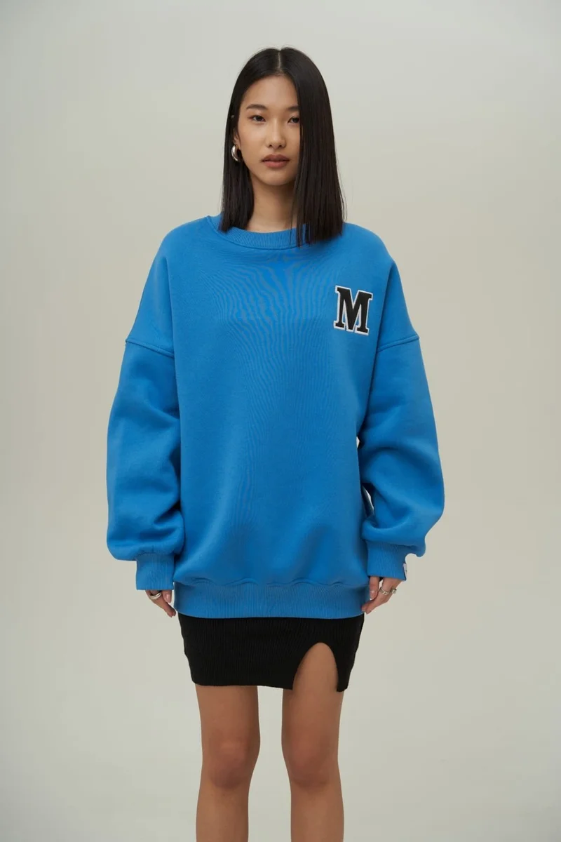Mai Collection Venera Blue Oversize Sweatshirt
