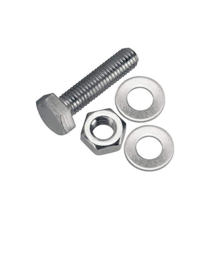 Generic 12 pcs Hex Head Screw Bolts Nuts & Washers Fully Thread GI Plain Finish Bolt Set. (20, 30MM)  - Image 2