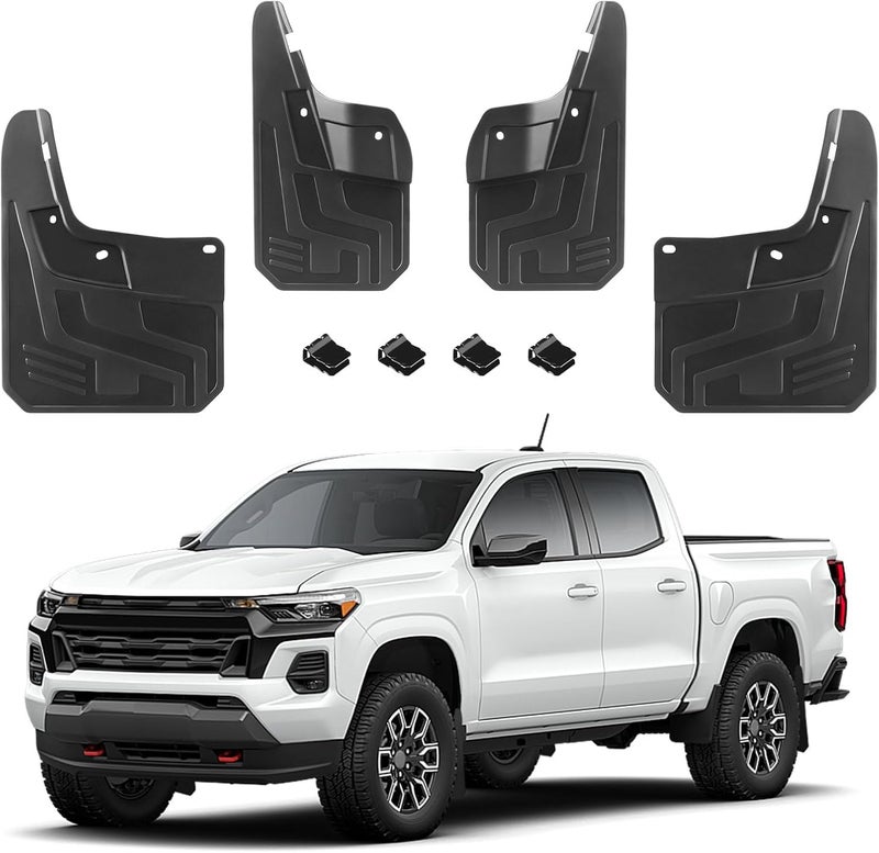 TECHPICCO Mud Flaps for Chevy Colorado Z71 WT LT 2023 2024 - 4pcs Fender Guards - Image 1