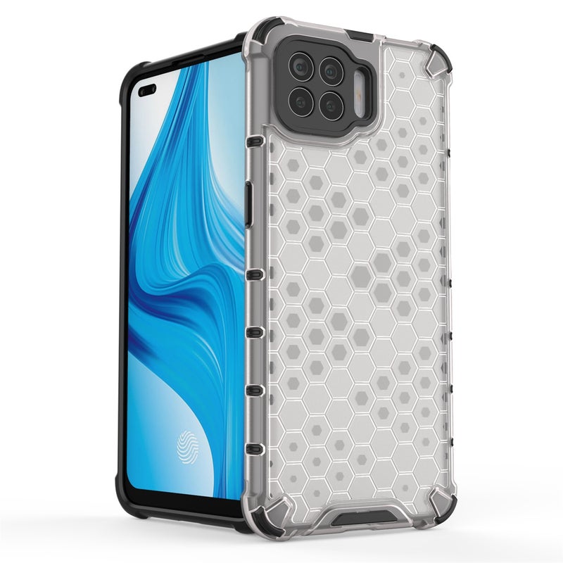 HuHa Case Cover For OPPO A73 Shockproof Honeycomb PC + TPU Case(White) - Image 4
