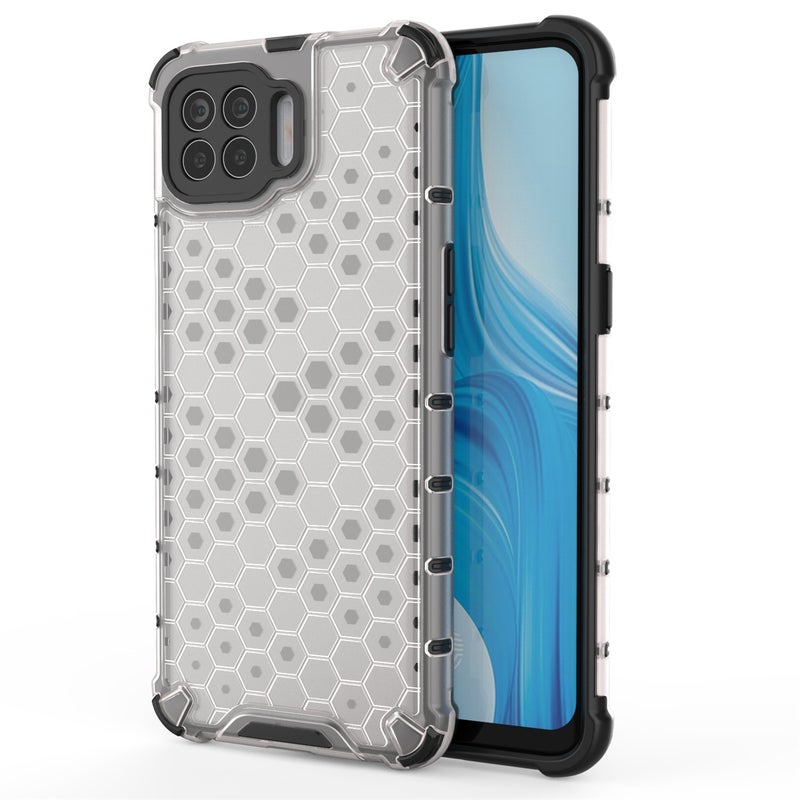 HuHa Case Cover For OPPO A73 Shockproof Honeycomb PC + TPU Case(White) - Image 1