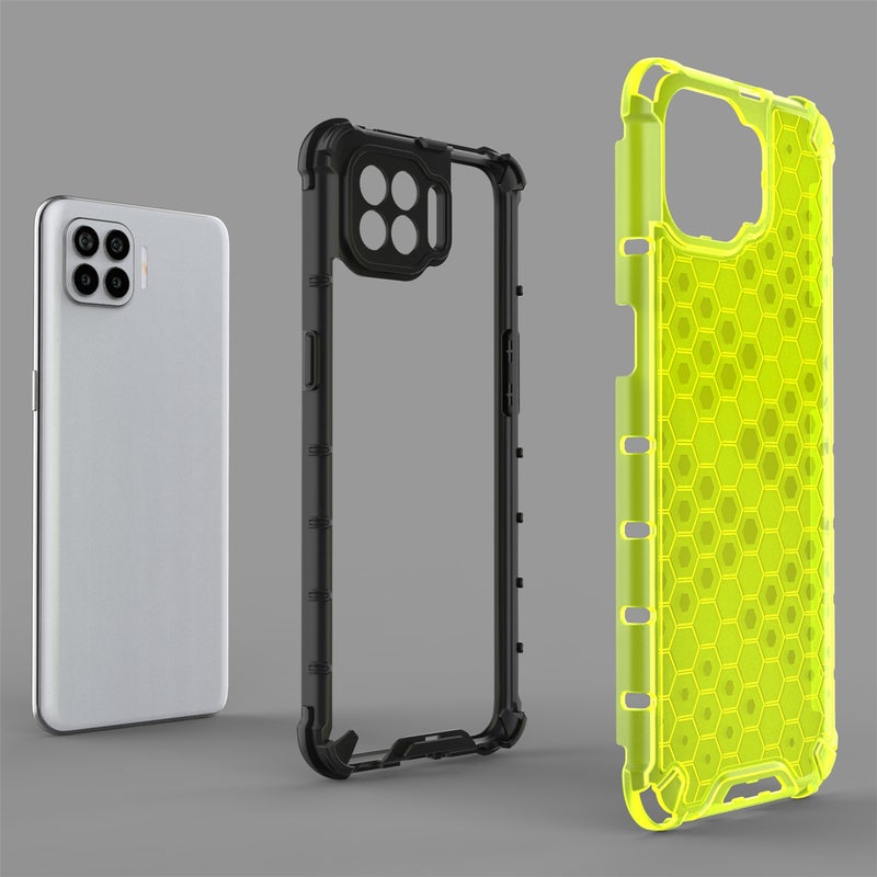 HuHa Case Cover For OPPO A73 Shockproof Honeycomb PC + TPU Case(White) - Image 3