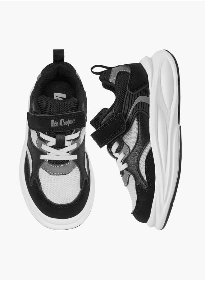 Lee Cooper Boys' Panelled Sneakers with Hook and Loop Closure  - Image 1