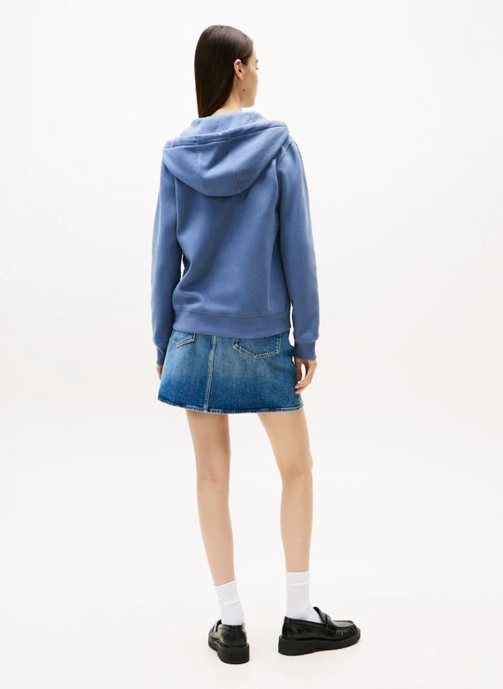 تومي جينز هودي بسحاب وشعار