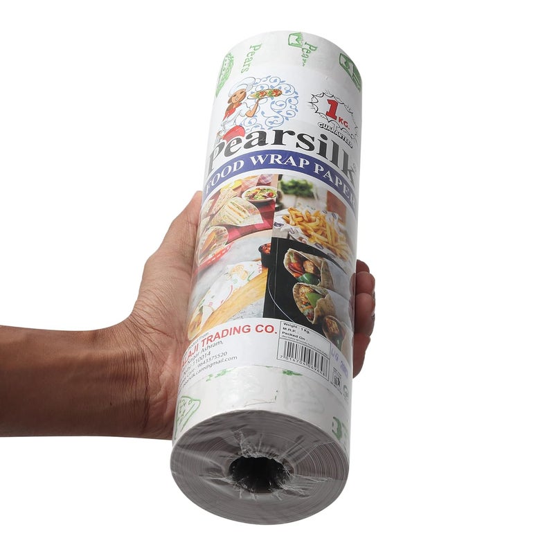 PEARSILK PEARSILK 1 KG 100 Meter Professional Printed Butter Paper Roll for Baking Specialized Baking Paper for Cake Making Non Stick Parchment Paper Roti Wrapping Paper for Food Set of 1 - Image 1