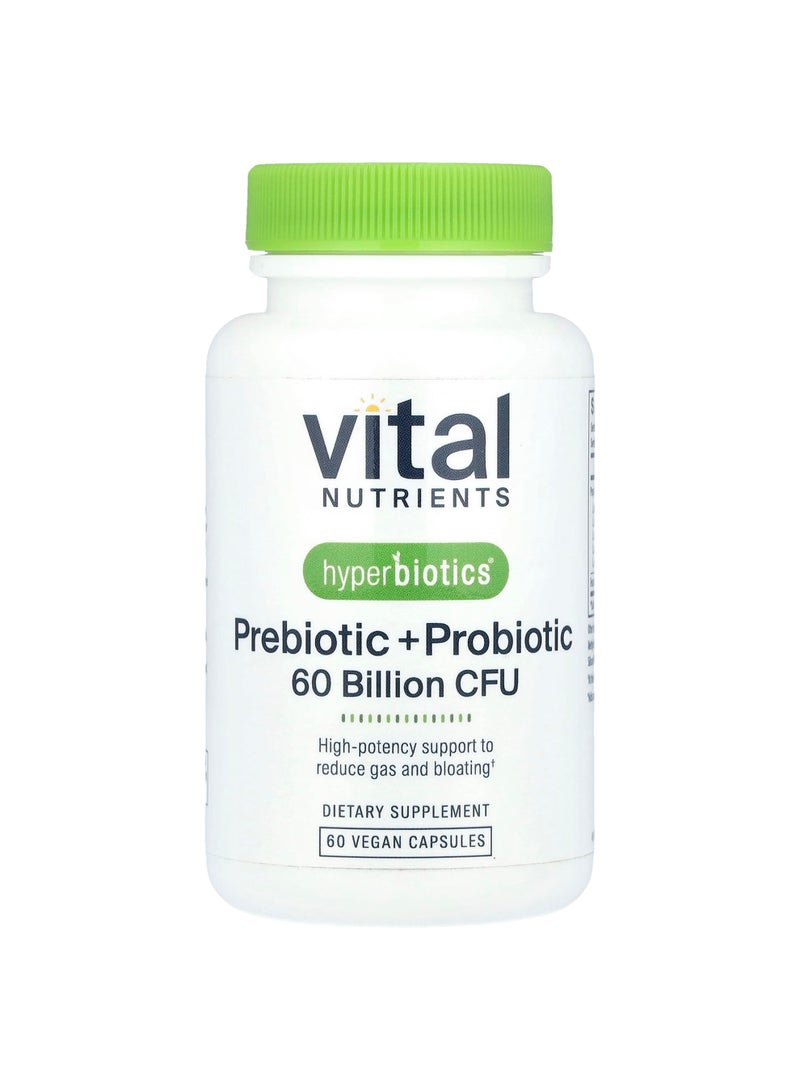 Vital Nutrients Hyperbiotics, Prebiotic + Probiotic, 60 Vegan Capsules