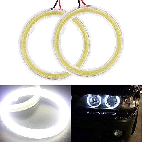 YM EBright YM E-Bright 1-زوج أبيض 60MM 45SMD LED سيارة أضواء هالة حلقة مصابيح مع غلاف - Image 1