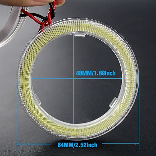 YM EBright YM E-Bright 1-زوج أبيض 60MM 45SMD LED سيارة أضواء هالة حلقة مصابيح مع غلاف - Image 4